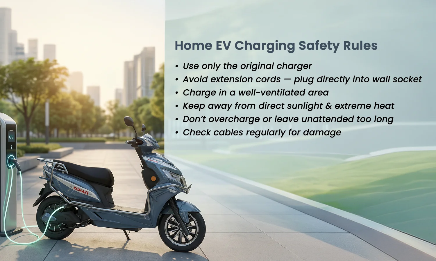 how to charge electric scooter at home India