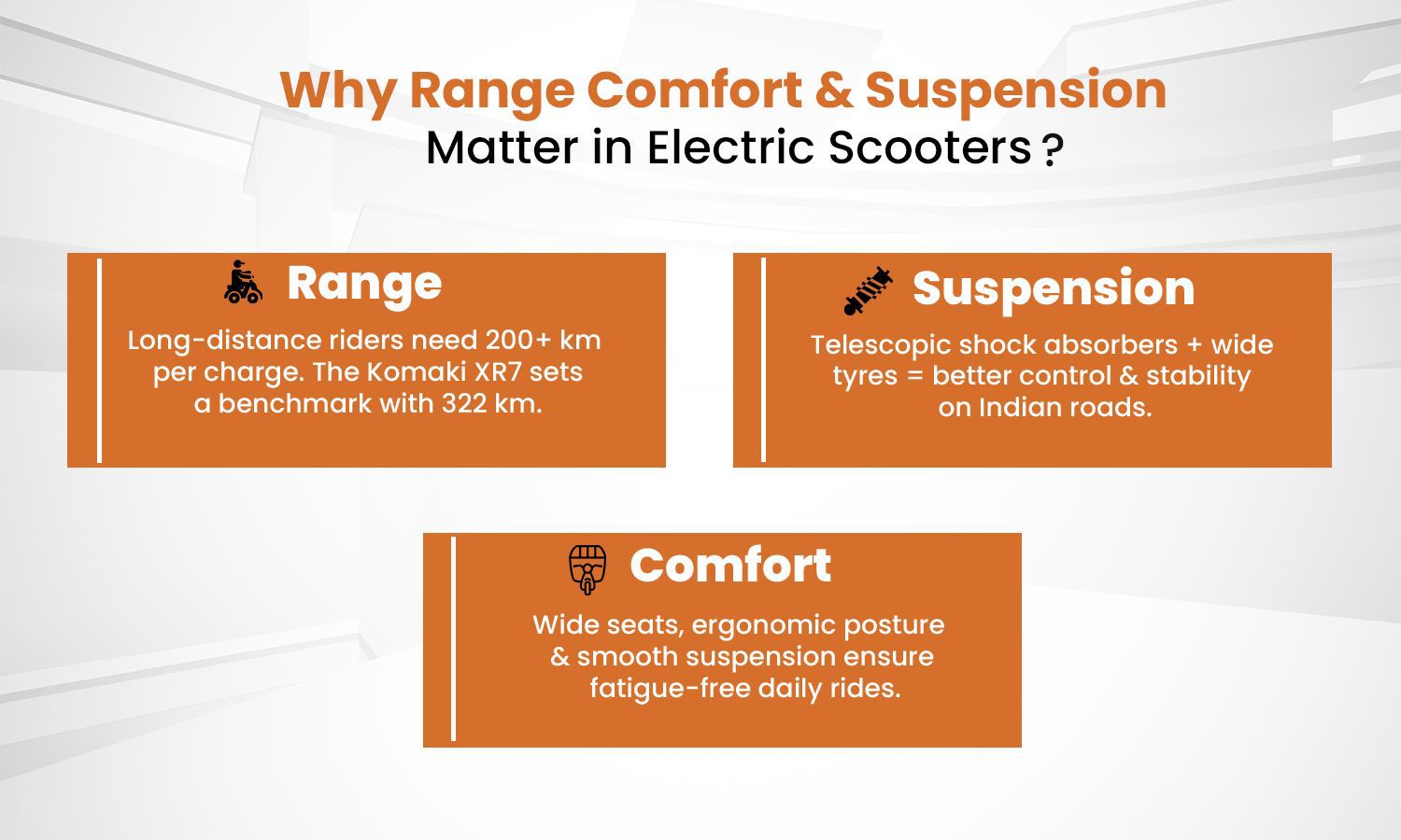 Importance of Range and Suspension in electric scooters