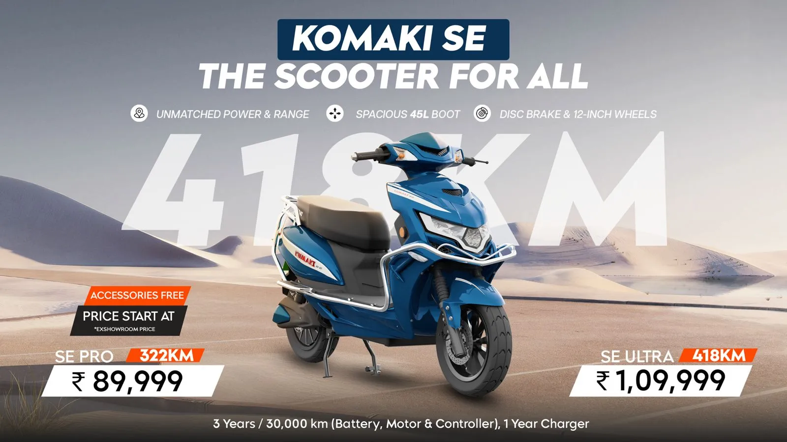 Komaki SE – The Best High Range Electric Scooter 2025