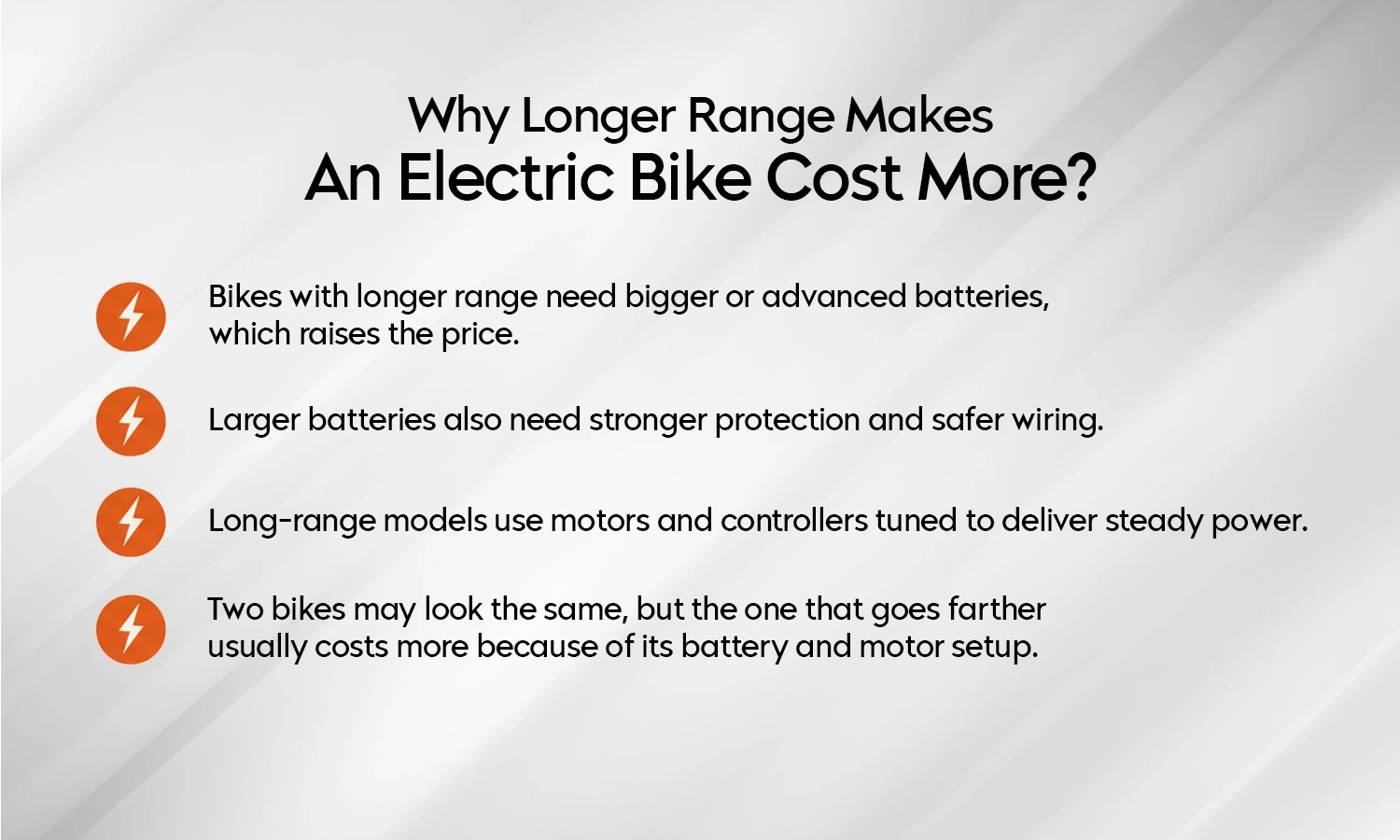 Impact of Electric Bike Range on Price